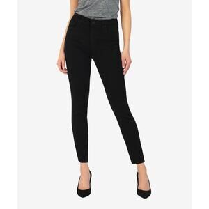 Kut FromThe Kloth Donna High Rise Fab Ab Ankle Skinny 5 Pocket Pants Black Sz 8‎